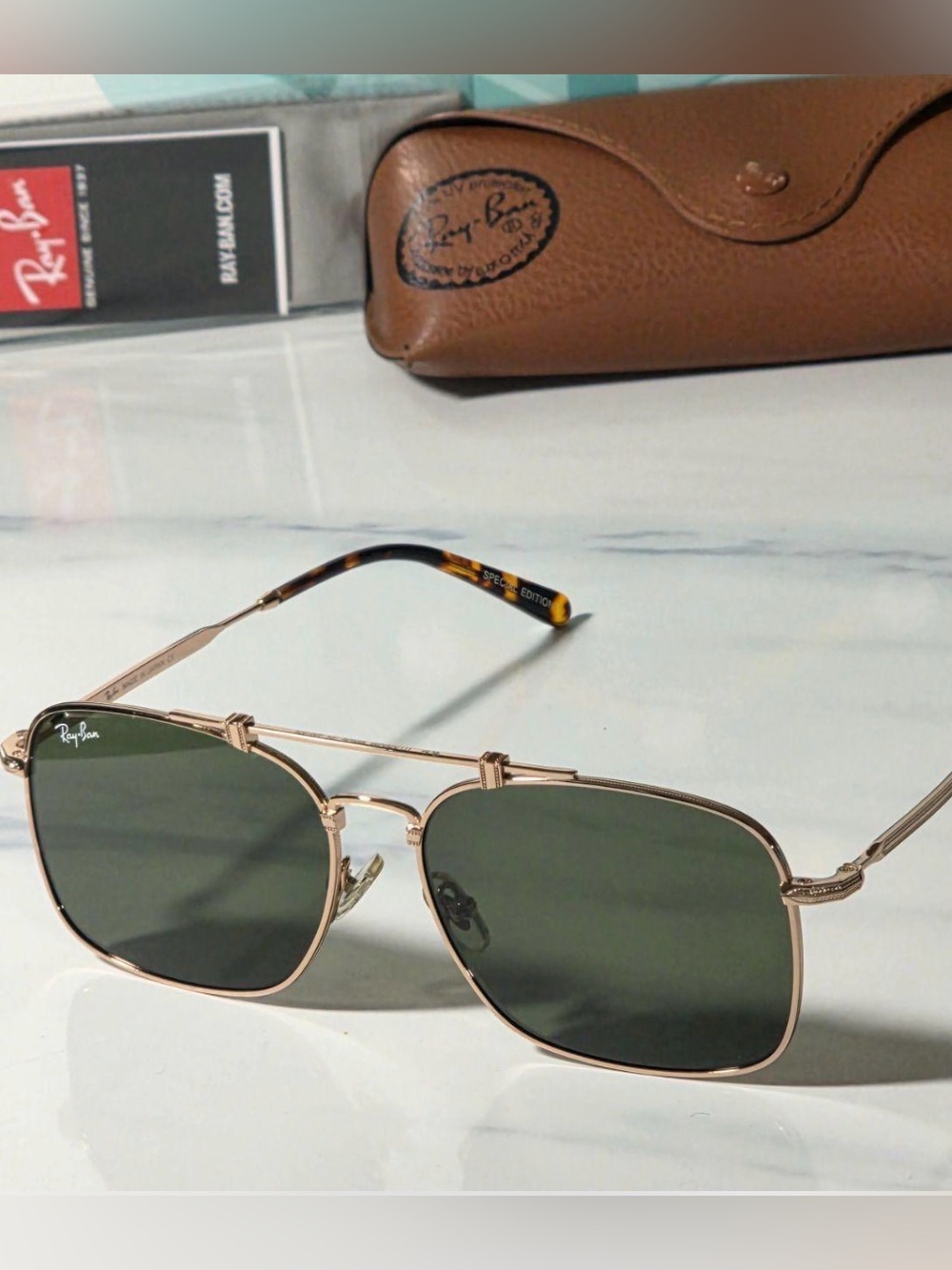 🔥NEWRay-Ban William Titanium Sunglasses with Dark Green Lenses Special edition🔥
